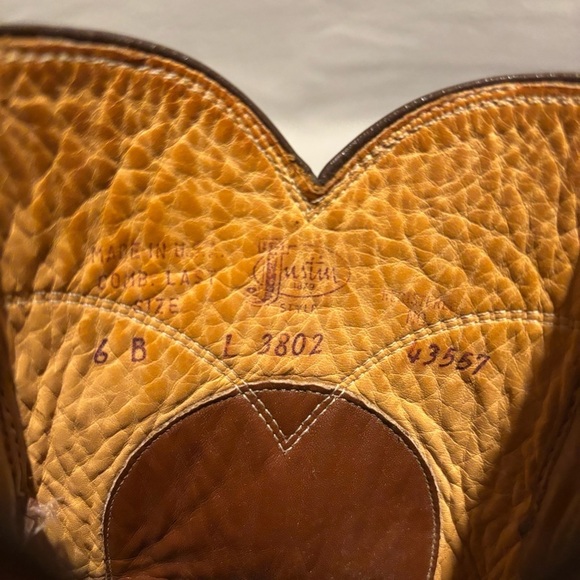 Justin chestnut cowboy/cowgirl western roper pull on boots size 6 B style L3802 main image 5